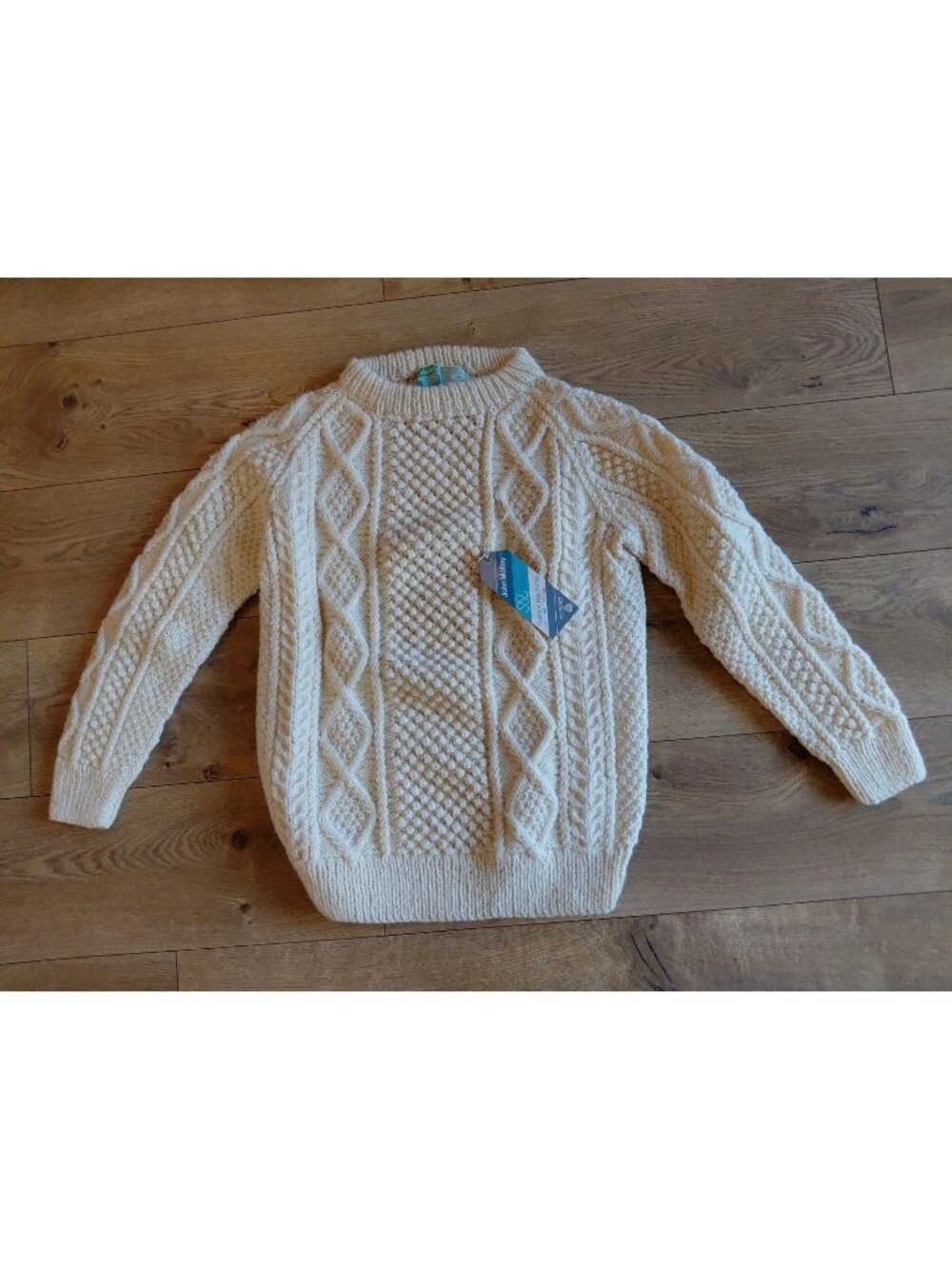 John Molloy Irish Fisherman Sweater Cable Knit Cream New Deadstock EU 40 US Med